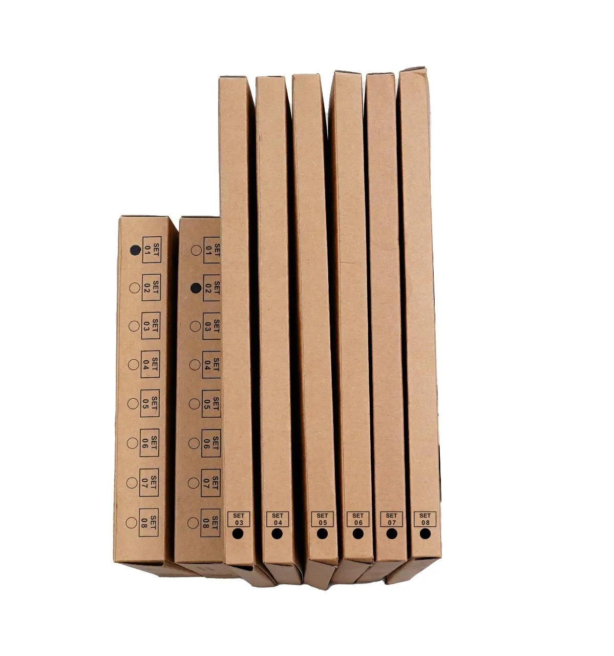 Right Brain Education Program card boxes standing on their side